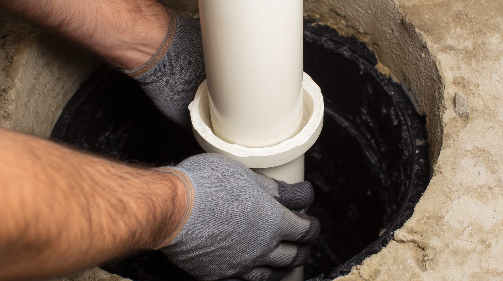 BR McGinty plumber installing a sump pump